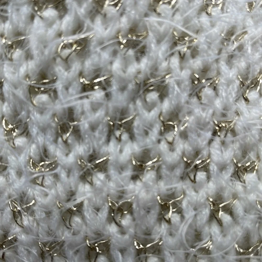 GIBSON Latimer Fuzzy Long Sleeve Sweater White Gold Size Medium - Picture 7 of 10